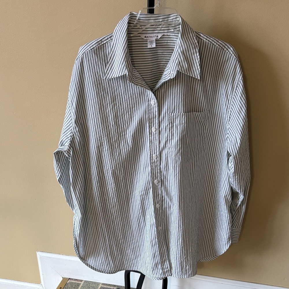 Athleta Green Striped Shirt